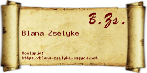 Blana Zselyke névjegykártya